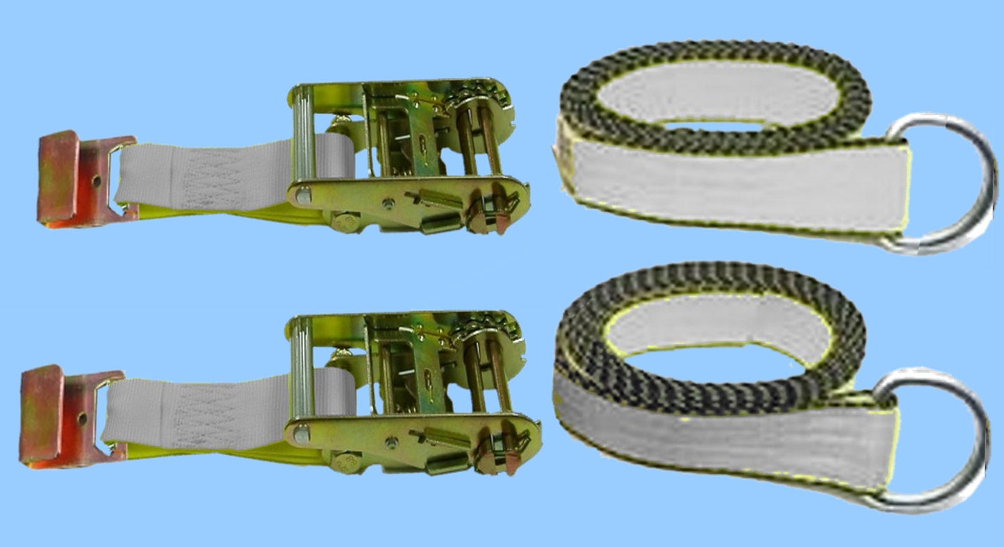 HL5408-2 MC Trike Wheel Tie Down Laso Strap - Set of 2