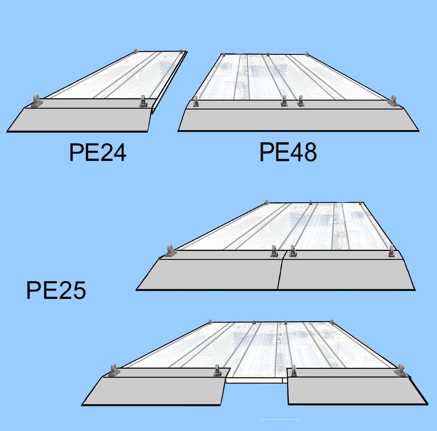 PE24-2  Dovetail / Wheel Stop Aluminum 24"  (Set of 2)