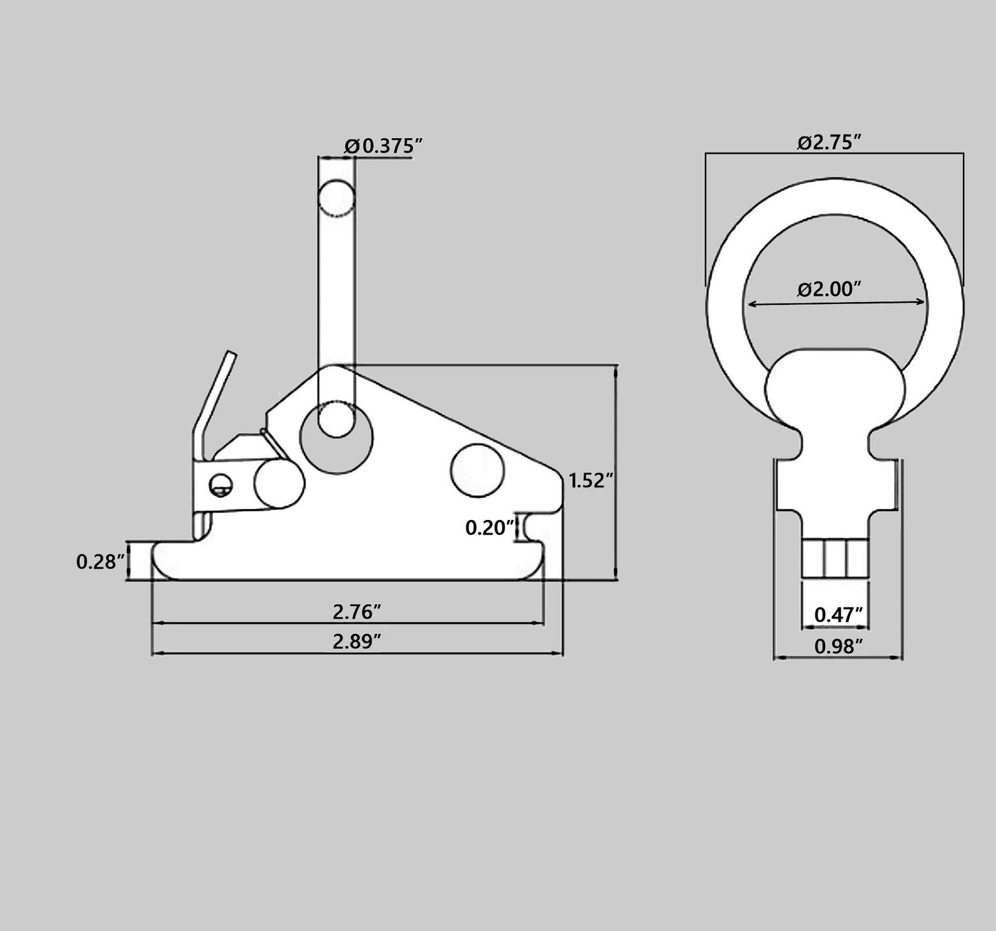 E-Track Solid Ring Anchor