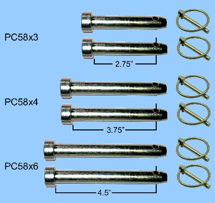 PC58x3 - 5/8" Pin & EZ Lynch Clip  set of 2