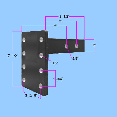746 - 50 Series Adjustable Receiver Riser/Drop Mount