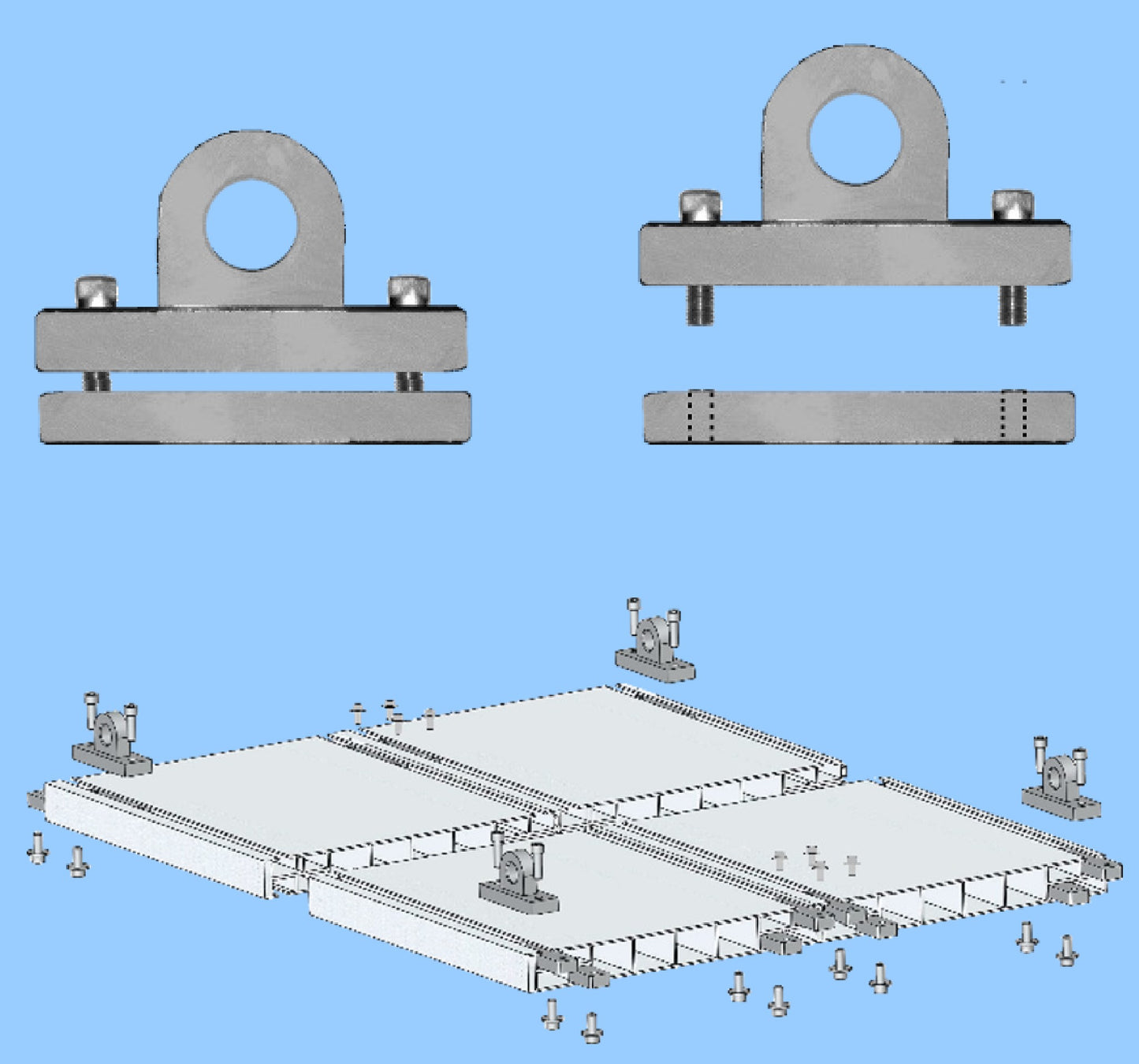 TDA500-4  Aluminum Tie-Down Anchor Set